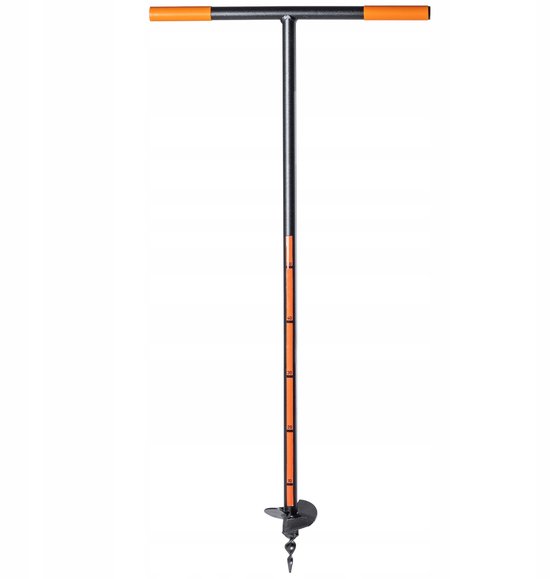 KADAX Handboor, grondboor van metaal, grondboor met dwarsgreep, spiraalboor voor tuin, paalboor, plantenboor, bloembollenboor, paalboor (100 mm) van Merkloos	