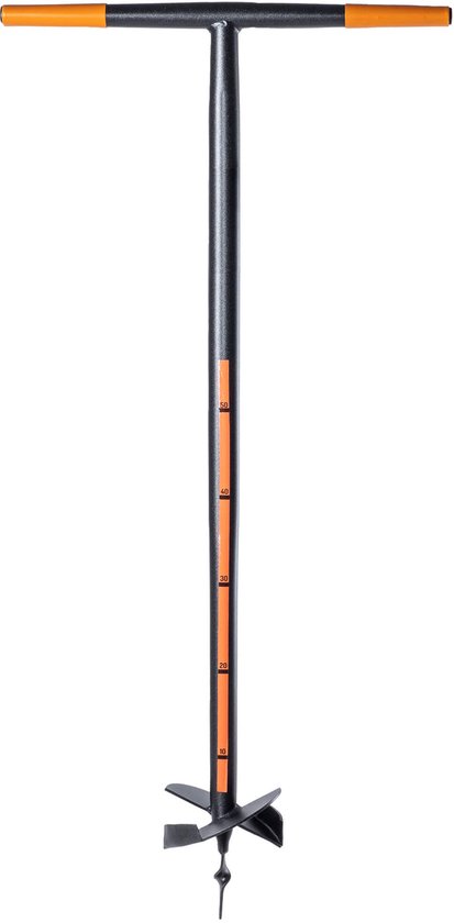 KADAX Handboor, grondboor van metaal, grondboor met dwarsgreep, spiraalboor voor tuin, paalboor, plantenboor, bloembollenboor, paalboor (150 mm) van Merkloos	
