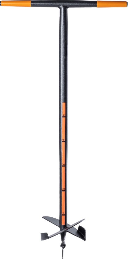 KADAX Handboor, grondboor van metaal, grondboor met dwarsgreep, spiraalboor voor tuin, paalboor, plantenboor, bloembollenboor, paalboor (200 mm) van Merkloos	