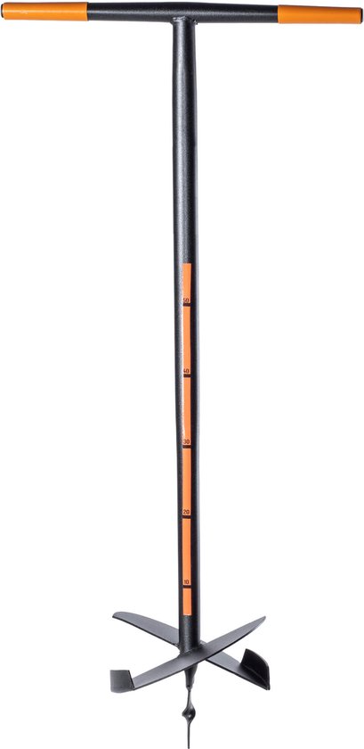 KADAX Handboor, grondboor van metaal, grondboor met dwarsgreep, spiraalboor voor tuin, paalboor, plantenboor, bloembollenboor, paalboor (250 mm) van Merkloos	