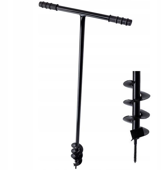 KADAX Handerdboor, grondboor van metaal, grondboor, paalboor, plantenboor, paalboor voor tuin, planten, handboor, spiraalboor, grondboormachine (80 mm) van Merkloos	