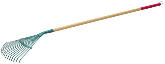 KADAX Hark, bladhark voor dames, hark met lange steel van hout, bladwaaier voor tuin, comfortabele hark, gazon, bladbezem, tuingereedschap, bladveger (stalen band) van KADAX