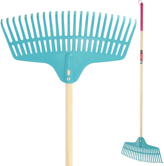 KADAX Hark met houten bladhark, bladhark met lange steel van hout, bladwaaier voor tuin, comfortabele hark, bladhark, tuingereedschap, tuingereedschap (45 cm) van KADAX