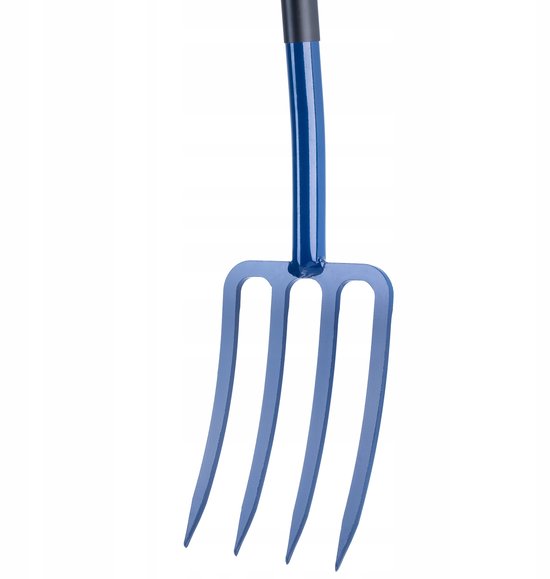 KADAX Hooivork, grafvork met D-greep, mestvork met kop van hoogwaardig staal, ergonomische vork voor tuin, vork, spad, onkruid, stenen, tuinvork, metalen steel van Merkloos	