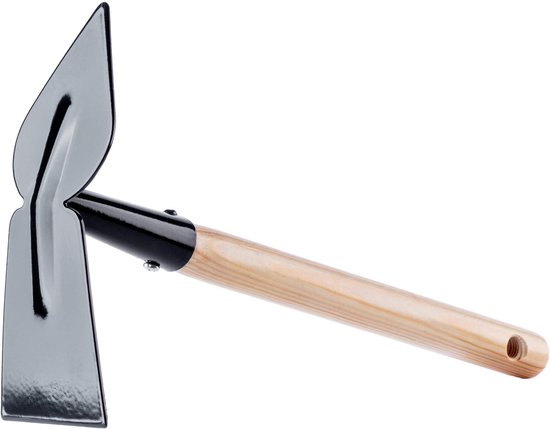 KADAX Kleine metalen tuinhak met korte steel, dubbele hak, robuuste combihak voor het wieden van onkruid (rechthoekig, hart) van KADAX