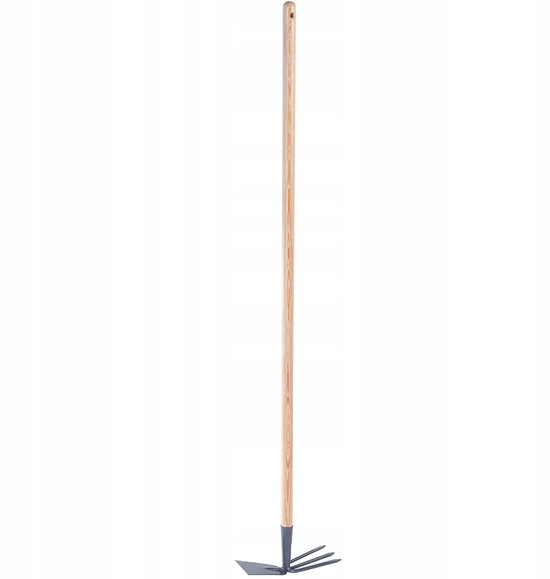KADAX Metalen hak, tuinhak met lange steel van hout, dubbele hak voor de tuin voor het losmaken, luchten en wieden van de grond, onkruidhak (lang, rechthoekig - 3 tanden, met houten steel) van Merkloos	