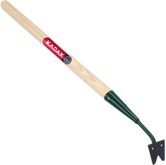 KADAX Onkruidsteker 55 cm, onkruidverwijderaar van metaal, steker voor efficiënt verwijderen van onkruid, onkruidwieden met lange steel van hout, comfortabele wieder met twee messen van Merkloos	