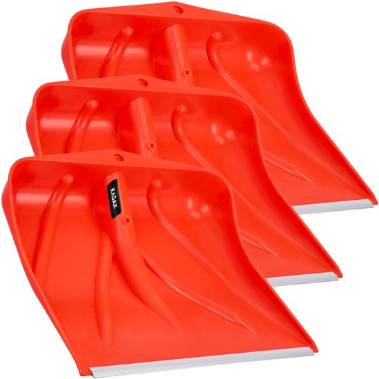 KADAX Oranje sneeuwschuiver, sneeuwschuiver zonder steel, sneeuwschuiver, sneeuwschuiver met aluminium rand, kunststof sneeuwschuiver, sneeuwschuiver (3, breedte: 46,5 cm) van KADAX