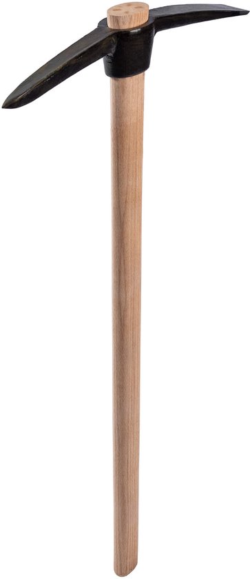 KADAX Puntige haak met houten handvat, punthaak van duurzaam staal, kruishaak met dubbele kop, universele puntenslijper, haak voor het losmaken van de bodem (lengte: 90 cm) van KADAX