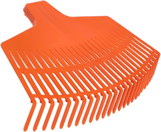 KADAX Robuuste hark van kunstfluweel, bladhark zonder steel, brede hark, bladbreken, tuinhark, bladwaaier, bladveger (rechthoekig oranje 45 cm)