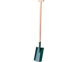 KADAX Schep, tuinspade voor harde en zachte vloeren, tuinschep met treprand, grafschep met houten steel, grafschep metalen blad (rond, 19 cm, T-greep) van Merkloos	