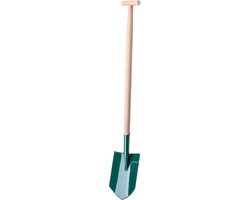 KADAX Schep, tuinspade voor harde en zachte vloeren, tuinschep met treprand, grafschep met houten steel, grafschep metalen blad (spits, T-greep) van Merkloos	