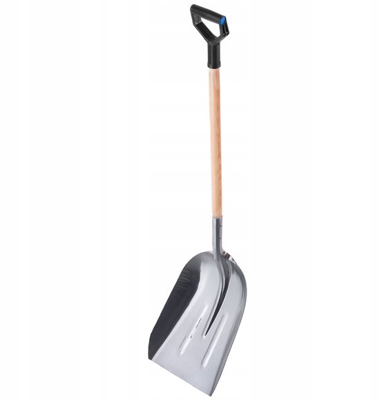 KADAX Schep, zandschep met lange steel van hout, spade met D-greep, sneeuwschep, tuinspade met afgeronde randen, grondschep (aluminium) van Merkloos	