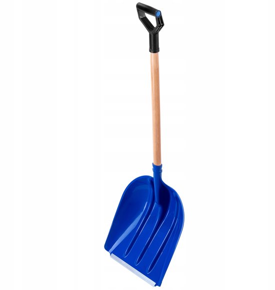 KADAX Schep, zandschep met lange steel van hout, spade met D-greep, sneeuwschep, tuinspade met afgeronde randen, grondschep (kunststof) van Merkloos	