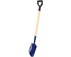 KADAX Spade, tuinschep met inkepingen, schep met D-greep, tuinspade om te graven, schep met steel van hout, grafspade voor tuin (punt)