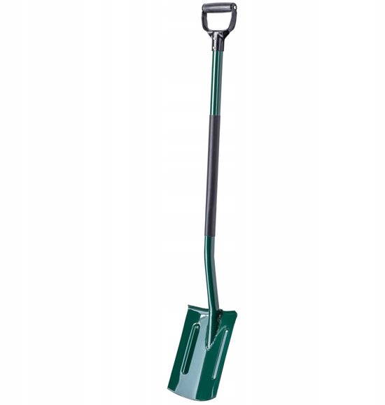 KADAX Spade, tuinspade om te graven, tuinschep met ergonomische steel, schep van metaal, grafschep voor tuin, schip, tuinspade, grafschep (rond met versterking, D-greep) van Merkloos	