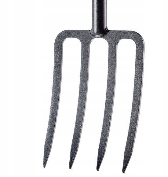 KADAX Spatvork van staal, vork met D-greep, grafvork om te graven en los te maken, ergonomische tuinvork, hooivork, mestvork, tuinvork (4 tanden, zwart/oranje) van KADAX