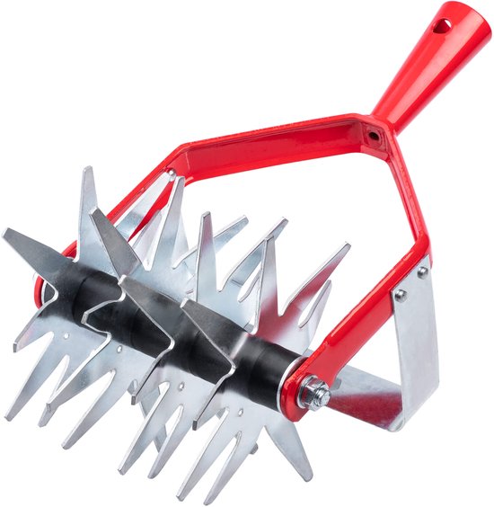 KADAX Sterfrees met wiedemes, tuinfrees, kruimelaar voor het losmaken van de BO-den, cultivator voor tuin, gazon, onkruid, rolhak, grondkruimelaar van staal, rolcultivator (zonder steel) van Merkloos	