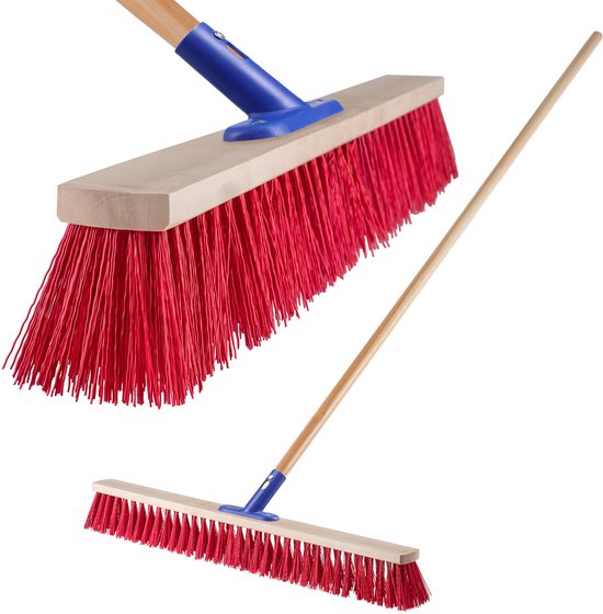 KADAX Straatbezem met lange steel van hout en nylon, veegbezem met metalen steelhouder, brede industriële bezem, comfortabele zaalbezem, zand, verschillende maten (80 cm) van Merkloos	