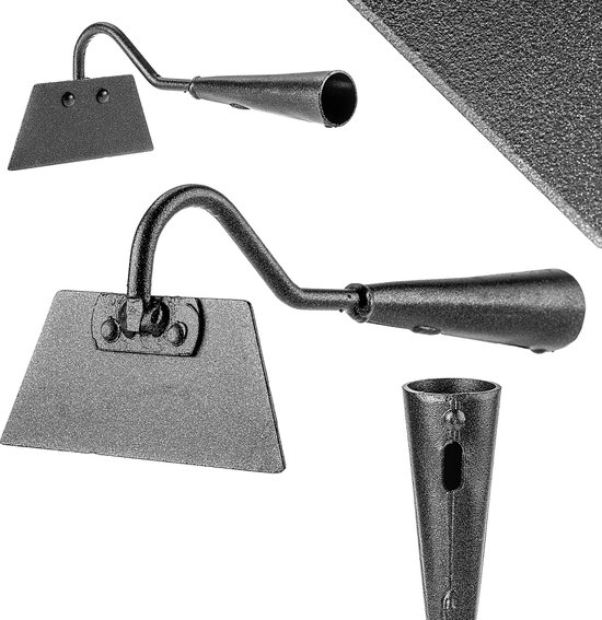 KADAX Tuinhak zonder steel, hak in trapeziumvorm, onkruidhak van staal, plantenhak voor het wieden en hakken van onkruid, strijktouwhaak, bloemperkhak (zwart, 12 cm) van KADAX