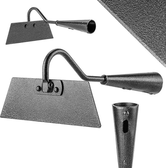 KADAX Tuinhak zonder steel, hak in trapeziumvorm, onkruidhak van staal, plantenhak voor het wieden en hakken van onkruid, strijktouwhaak, bloemperkhak (zwart, 16 cm) van KADAX