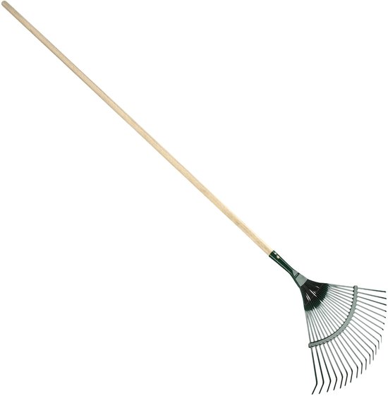 KADAX Tuinhark, hark, bladbrek, verstelbare hark met steel voor tuin, gazon, comfortabele hark, bladwaaier, bladhark, tuingereedschap, tuingereedschap (band) van Merkloos	