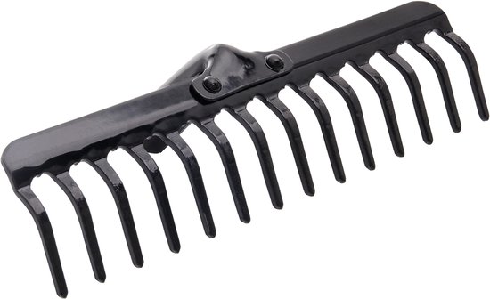 KADAX Tuinhark zonder steel, tuinhark van metaal, gazonhark voor tuinonderhoud, robuuste hark, hark voor gazon, tuingereedschap (rechthoekig, 14 tanden) van KADAX