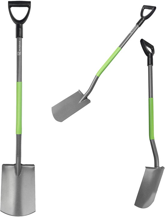 KADAX Tuinspade met D-handgreep, robuuste spade voor tuin, plantenschep, tuinschop met steel, spatschep van staal, functioneel tuingereedschap (rechthoekig) van KADAX