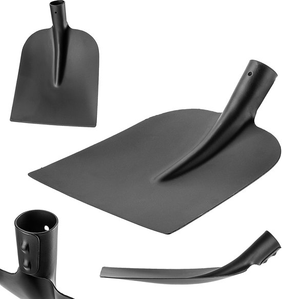 KADAX Tuinspade zonder handvat, robuuste schop voor de tuin, universele schep, tuinschep zonder steel, stalen schep, zandschep (zwart, 34 x 24,5 cm) van Merkloos	