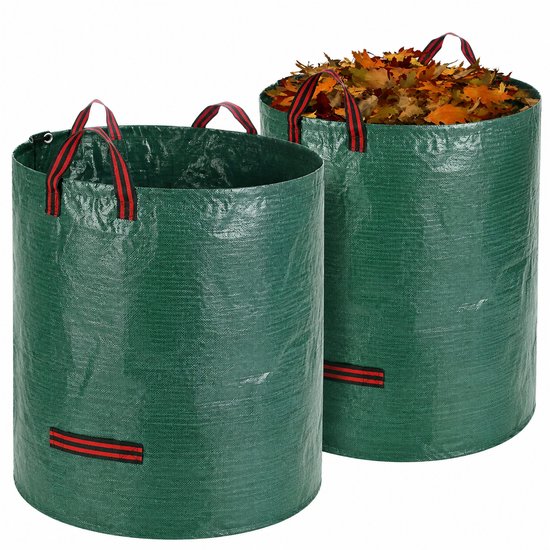 Kaiyaya - 2 stuks tuinafvalzakken - 272 liter - extra dik en waterafstotend - stevig en scheurvast - voor tuin en groenafval - 67 x 76 cm
