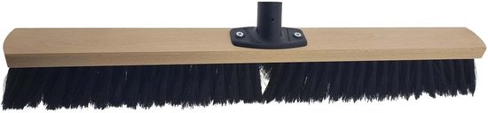 Kamerveegborstel Veegveger - Grote Bezem - Gladde Vloeren Reinigen - Afgeronde Randen - 60 cm Breed - Zwart