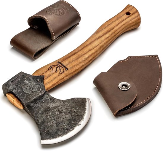 Kampeerbijl Houtkloofbijl Ax3 Kleine hakbijl met schede Bushcraft