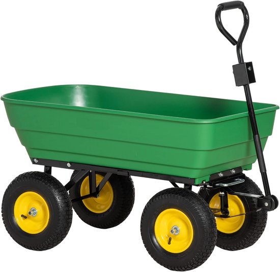 Kantelbare Tuinwagen met 125L Bak en 200kg Draagkracht van Merkloos	