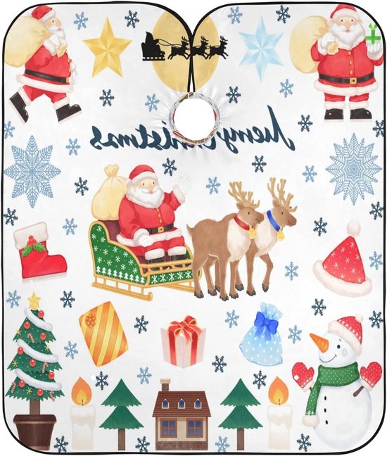Kappers Mantel - Kapmantel Kinderen - Haar Knippen - Waterdicht Antistatisch - 140 x 168 cm - Sneeuwpop Winter
