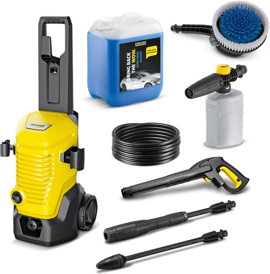 Kärcher Hogedrukreiniger | K 4 Modular Car compleet - Incl. Foam Jet, Roterende wasborstel WB 130 en reinigingsmiddel 5 L - 130 bar - Wateropbrengst 420 l/u van Kärcher