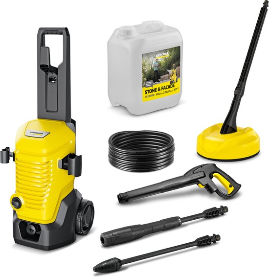 Kärcher Hogedrukreiniger | K 4 Modular Home compleet - Incl. Terrasreiniger T 2 en reinigingsmiddel 5 L - 130 bar - Wateropbrengst 420 l/u van Kärcher
