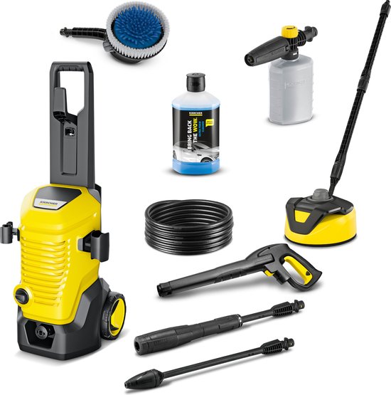 Kärcher Hogedrukreiniger | K 5 Modular Car & Home Compleet - Terrasreiniger T 5 - Foam Jet - Roterende wasborstel - Reinigingsmiddel 1 L - 145 bar - Wateropbrengst 500 l/u van Kärcher