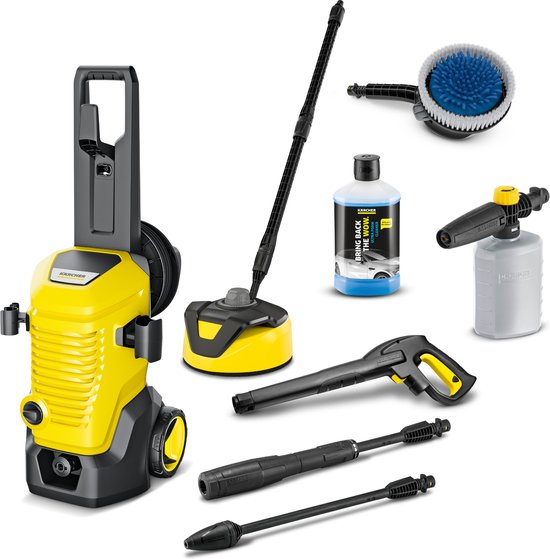 Kärcher Hogedrukreiniger | K 5 Premium Modular Car & Home Compleet - Haspel - Terrasreiniger T 5 - Foam Jet - Roterende wasborstel - Reinigingsmiddel 1 L - 145 bar - Wateropbrengst 500 l/u van Kärcher