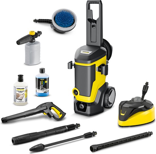 Kärcher Hogedrukreiniger | K 7 Premium Modular Car & Home - Haspel - Oppervlaktereiniger T 7 Plus - Roterende wasborstel WB 130 - Foam Jet - 2x Reinigingsmiddel 1 L - 180 bar - Wateropbrengst 600 l/u van Kärcher