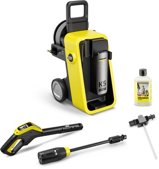 Kärcher K 5 Comfort Premium Connect hogedrukreiniger - 500 l/u - 40 m2/u - App connectie - Watergekoeld - Inclusief slanghaspel - 4-in1 Spuitlans - Geschikt voor zwaardere vervuiling op o.a. auto's, paden en oppervlakken rondom huis van Kärcher
