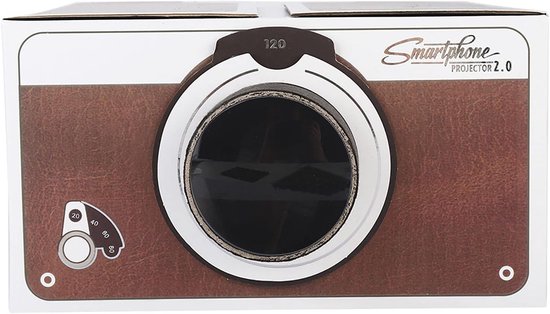 Kartonnen Projector voor Telefoon - Filmprojector Indoor - Bluetooth - Tweede Generatie Mini - DIY Home Portable voor Smart Mobile Phone - Projector Home Cinema - Compact en Lichtgewicht van Merkloos	