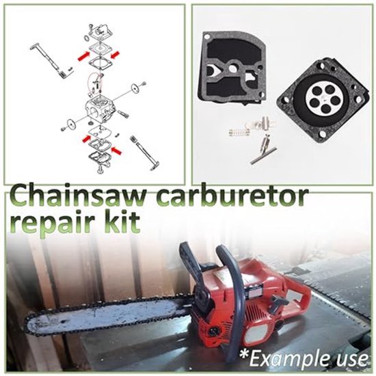 KARZO - Carburetor Membrane en Reparatieset voor Kettingzaag - Compatibel met Stihl MS 170, MS 180, 017-018 van Merkloos	