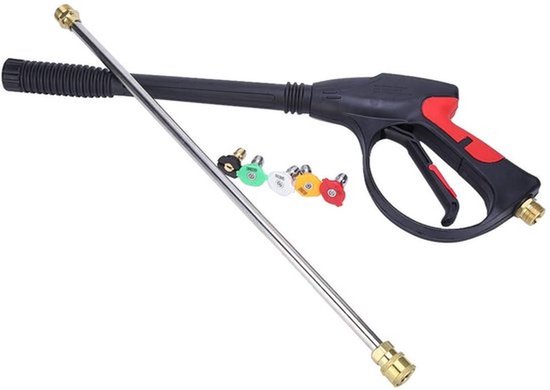KARZO - Hogedrukreiniger met 5 sproeiers, stalen buis voor maximaal 4000 PSI, geschikt voor gevelbekleding van woningen, wasapparatuur/wasmachine met 2 BSP-aansluitingen van Merkloos	