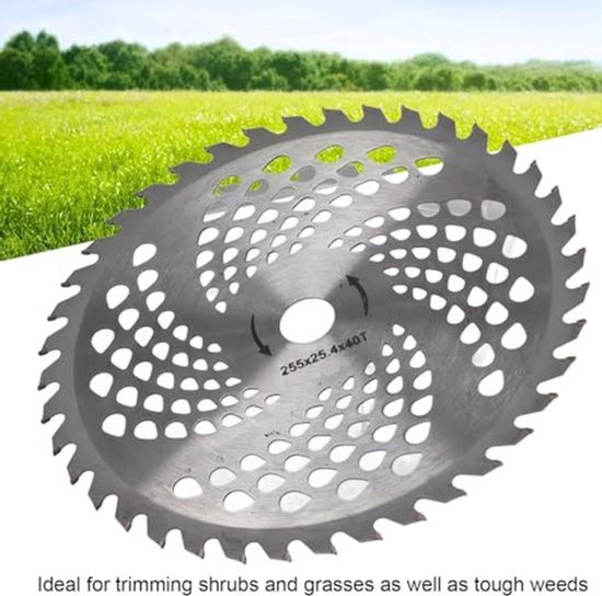 KARZO - Vervangmes voor grasmaaier, roestvrij staal, 1,4 mm dik, 255 x 25,4 mm bosmaaiermes van Merkloos	