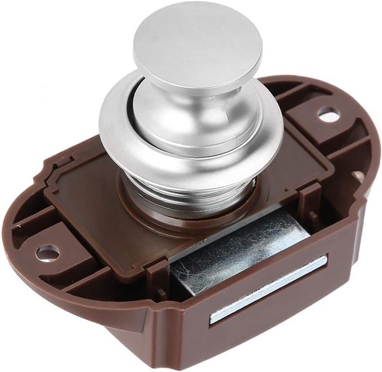 Kastvergrendeling met Drukknop - Lade voor Bootkast - Duwslot Zinklegering - Handgreep Knoppenslot - Sleutelloos - Dikte 14‑16 Mm - Veiligheid - Meubelbeslag van Merkloos	