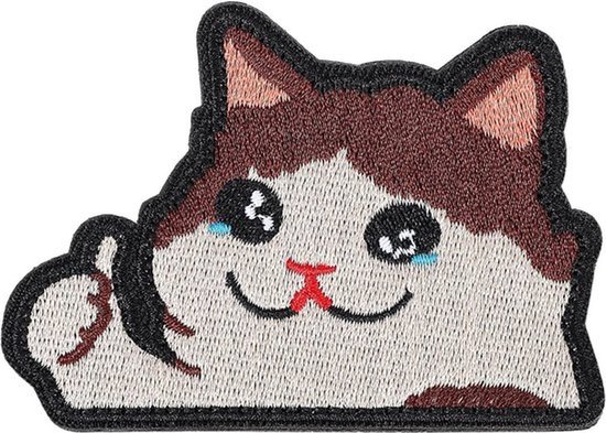 Kat patches – grappige huilende kat geborduurde appliques – schattige katten DIY-stickers met klittenband achterop voor rugzakken en hondenharnassen