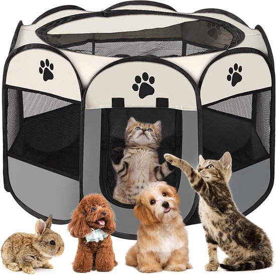 Kattenren - Puppyren - Boxstal - Hond - Puppyuitloop - Hondenren voor Thuis - Puppyuitloop Indoor - Loopstal - Kat - Konijnenverblijf - Katten Buitenren - Kleine Dieren - Dierenverblijven - Buitenverblijf van Relaxdays