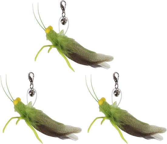 Kattenveren toverstaf speelgoed - 3 stuks - simulatie sprinkhaan vullingen vervanging met klokken voor kat - kitten spelen - run stuiteren - blijven actief van Miaustore