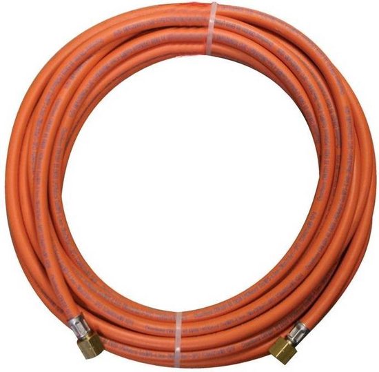 Kemper gasslang - 5 meter - rubber -  incl. 3/8 koppelingen van Merkloos	