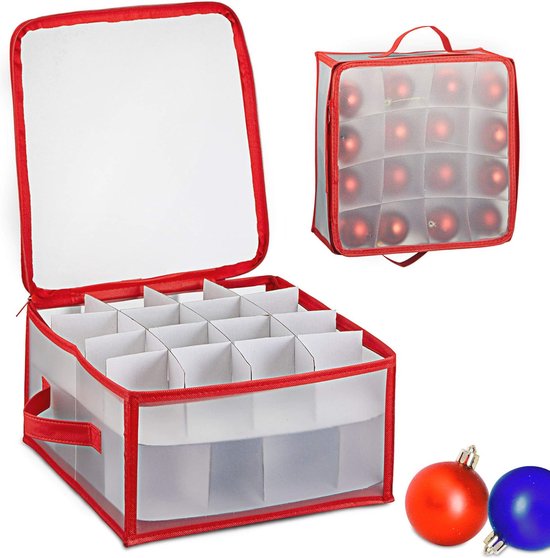 Kerstballenopbergdoos met Scheidingswanden en Ritssluiting van Lifa Living